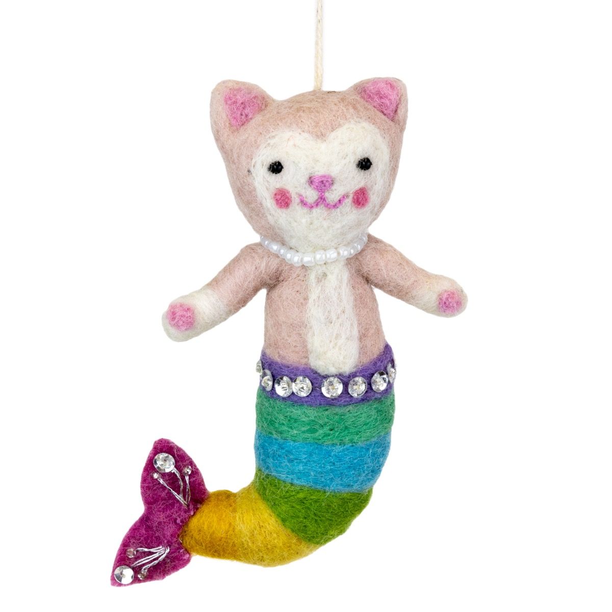 Rainbow Purr-maid Felt Ornament - Alternatives Global Marketplace