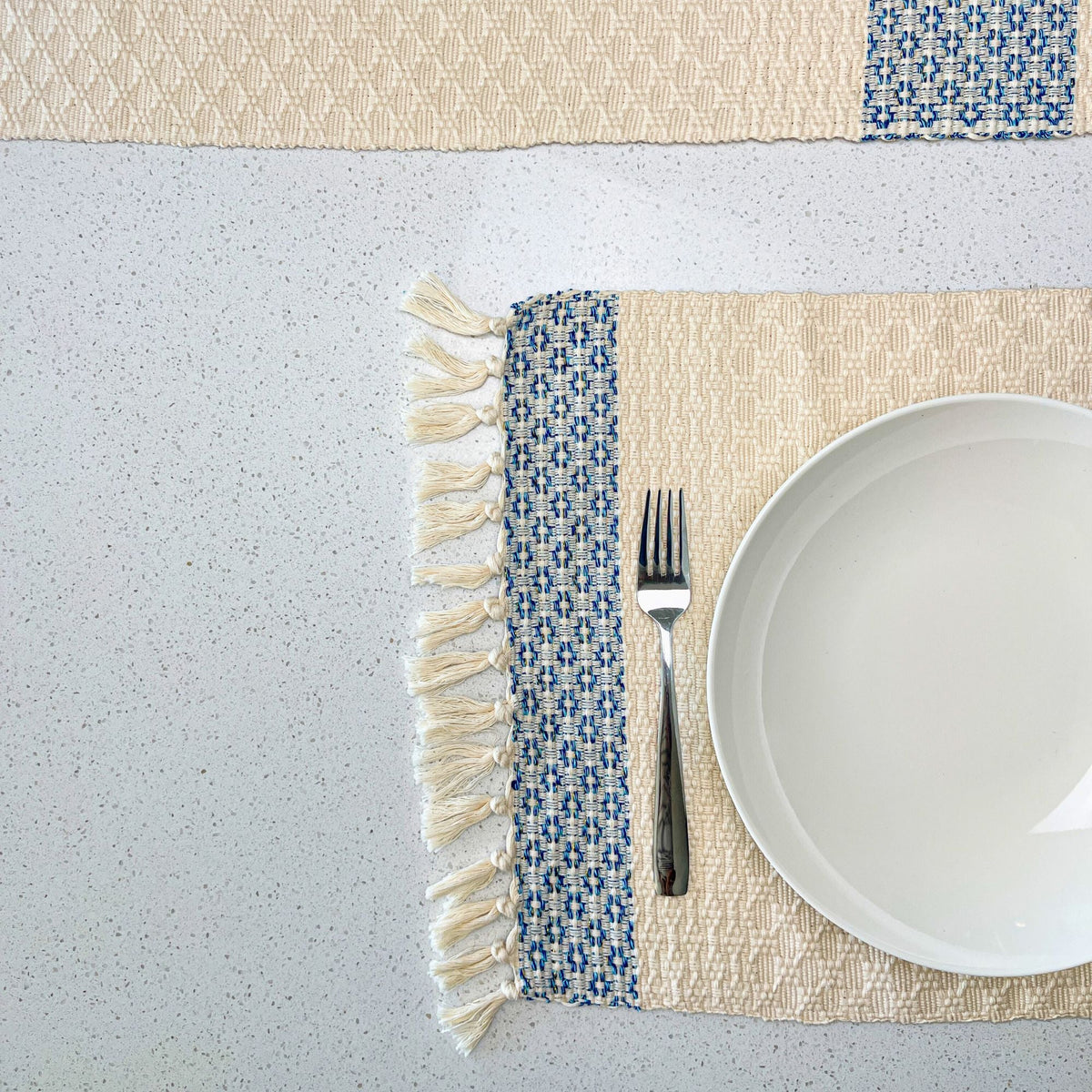 Hydrangea Blue Floral Woven Placemats