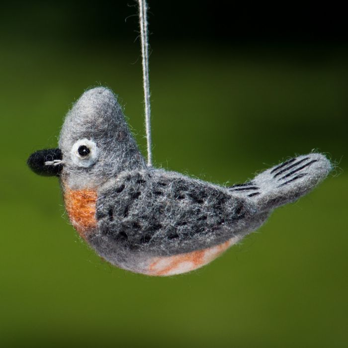 Tufted Titmouse Felt Bird Ornament
