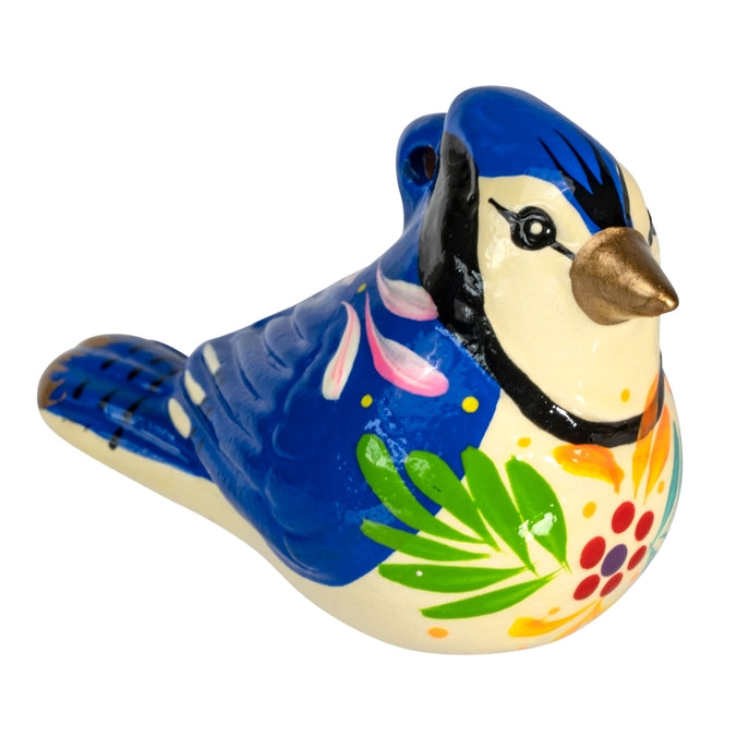 Blue Jay Confetti Ceramic Ornament