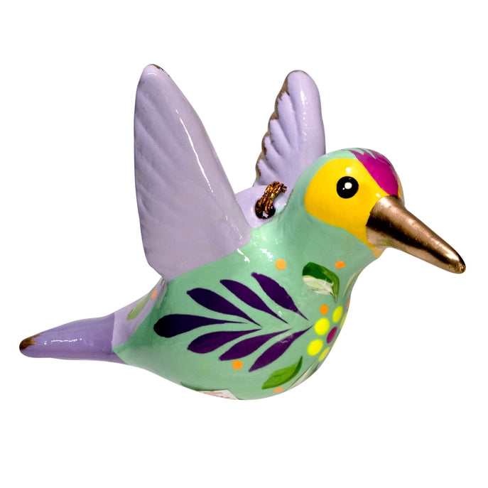Hummingbird Confetti Ceramic Ornament