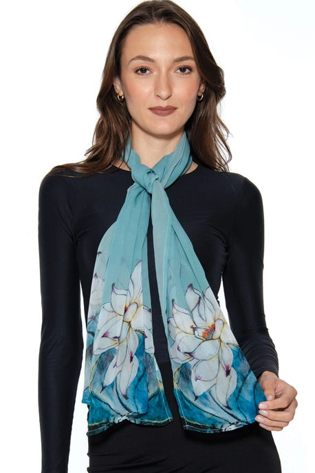 Akira Chiffon Scarf - Lotus Bloom