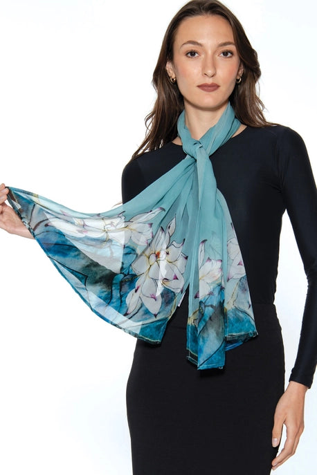 Akira Chiffon Scarf - Lotus Bloom