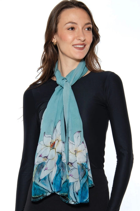 Akira Chiffon Scarf - Lotus Bloom