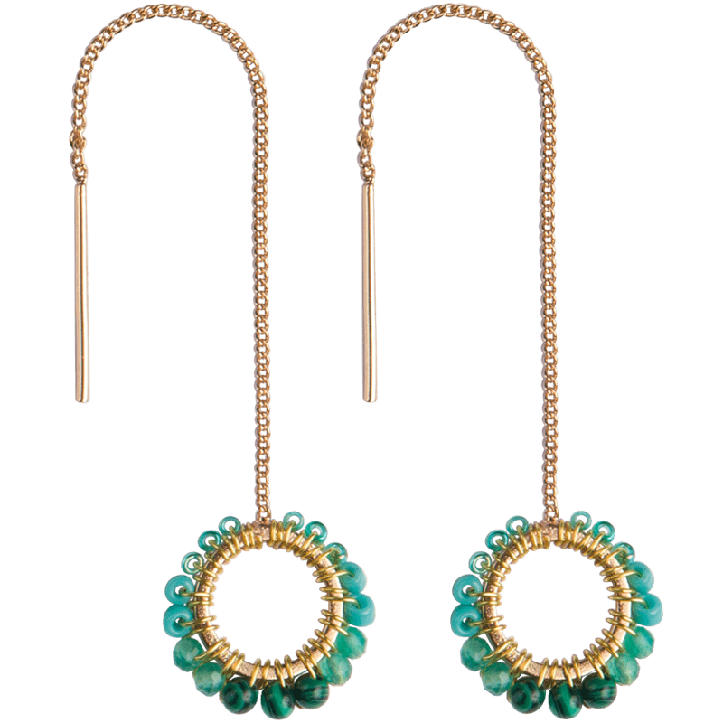 Ava Threader Earrings-Pool