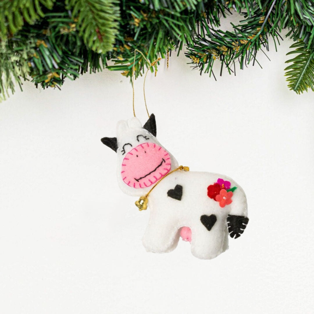 Felt Cow Ornament