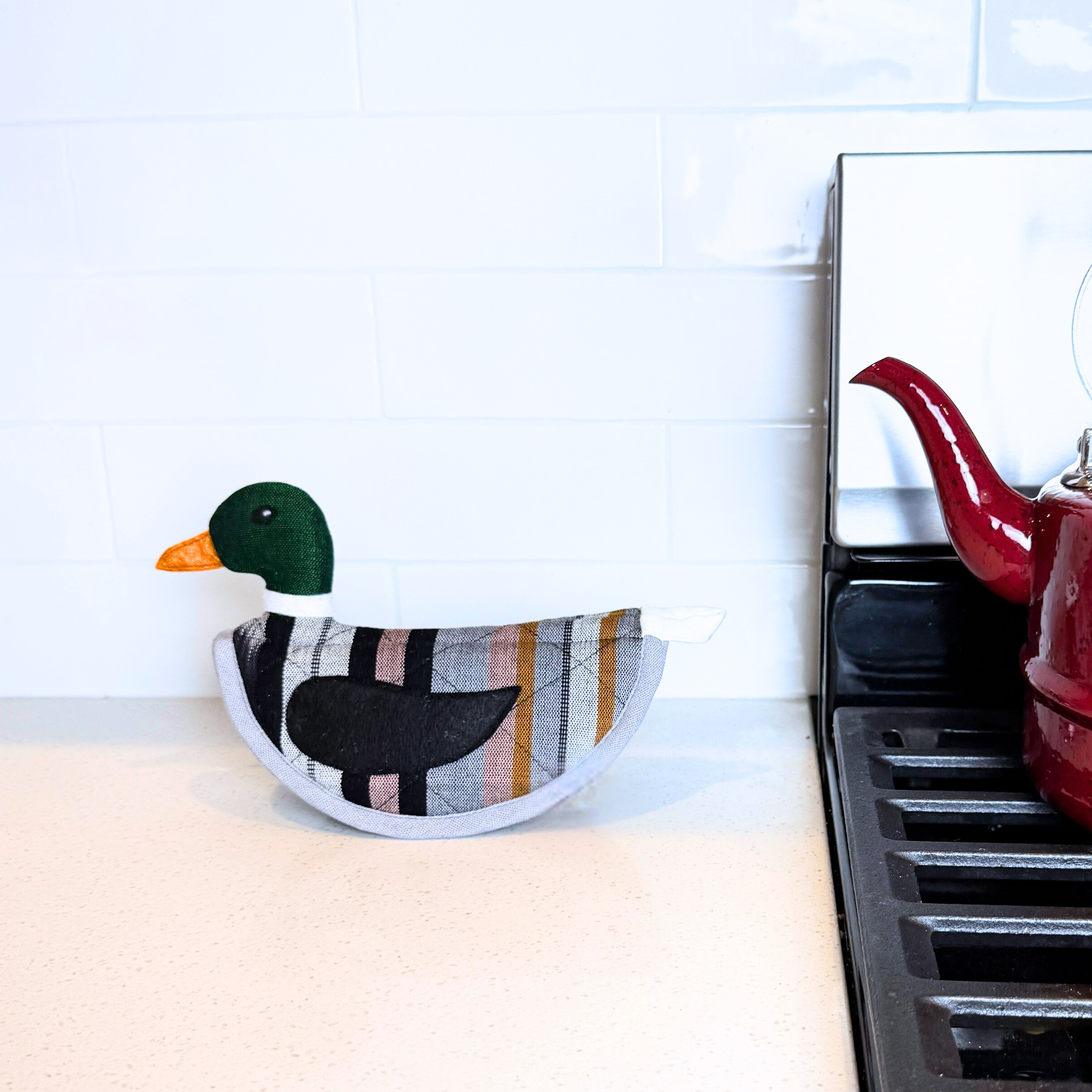 Mallard Duck Pot Holder On Pot