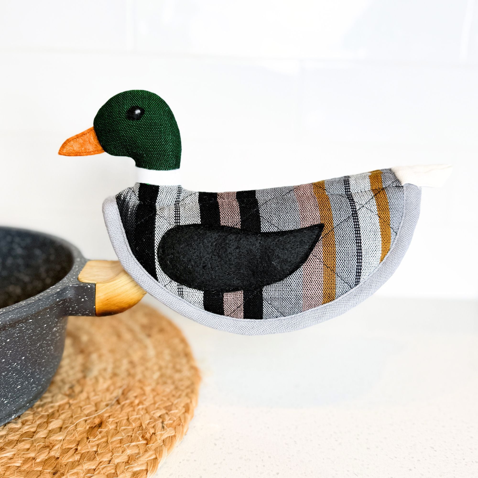 Mallard Duck Pot Holder On Pot