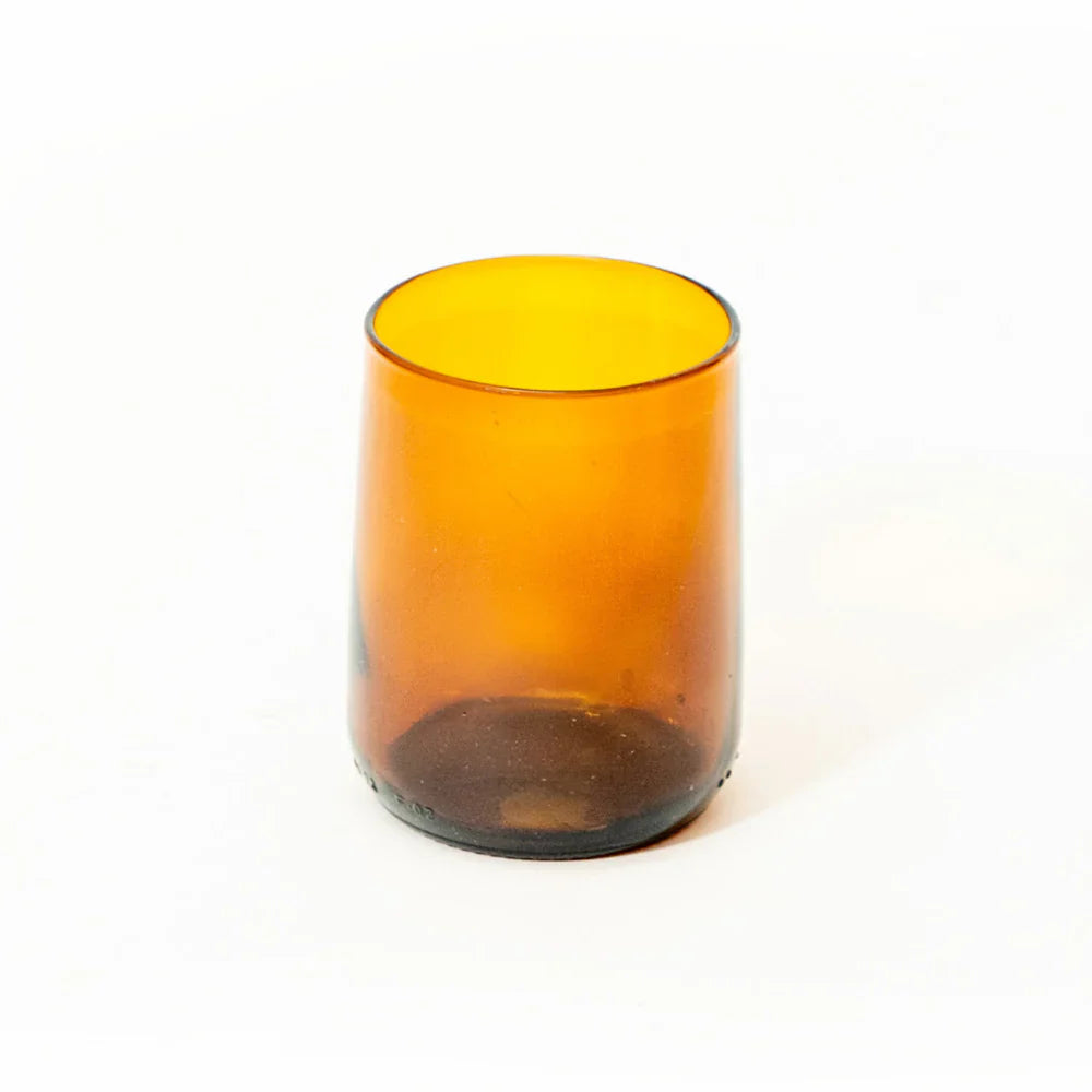 Reclaimed Amber Glass Short Tumblers