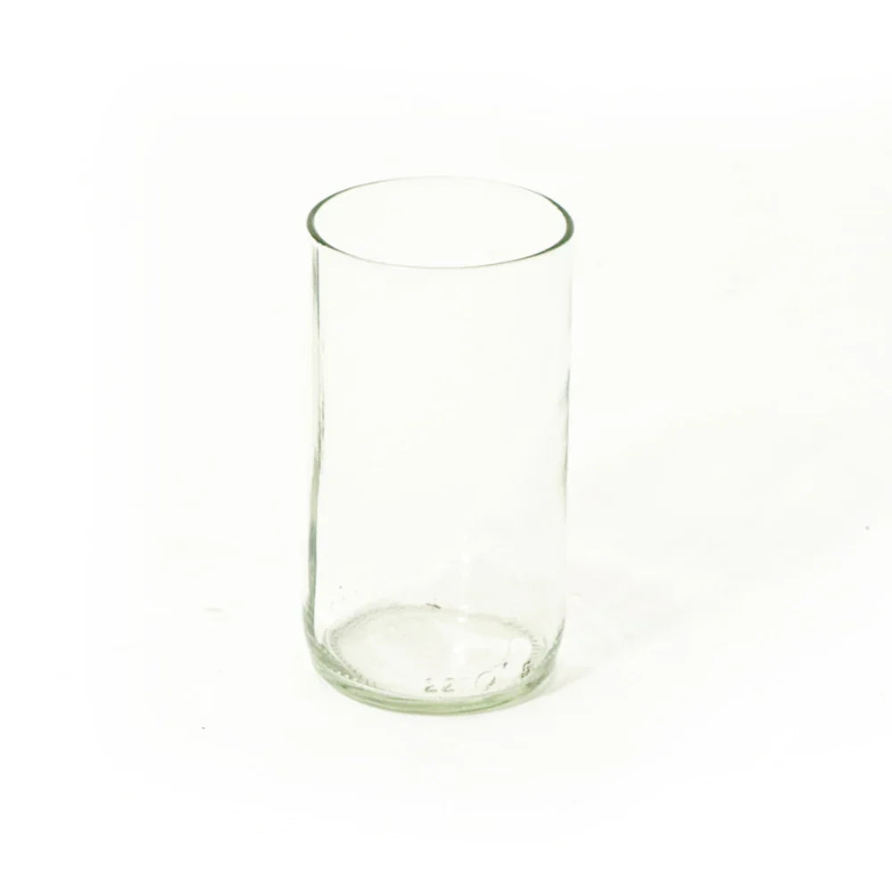 Reclaimed Clear Glass Tall Tumblers – Set of 4 in photo
