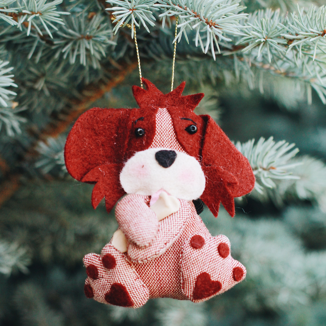 Dog with Bone Ornament