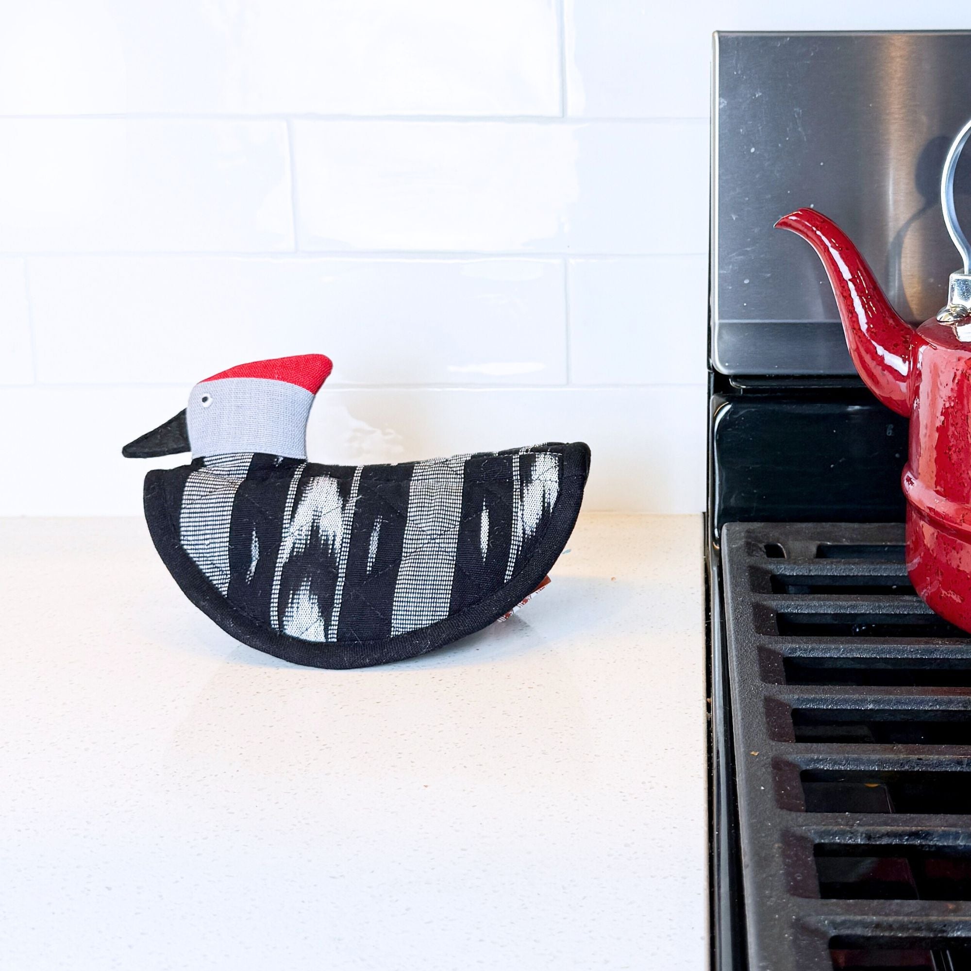 Woodpecker Pot Holder On Pot