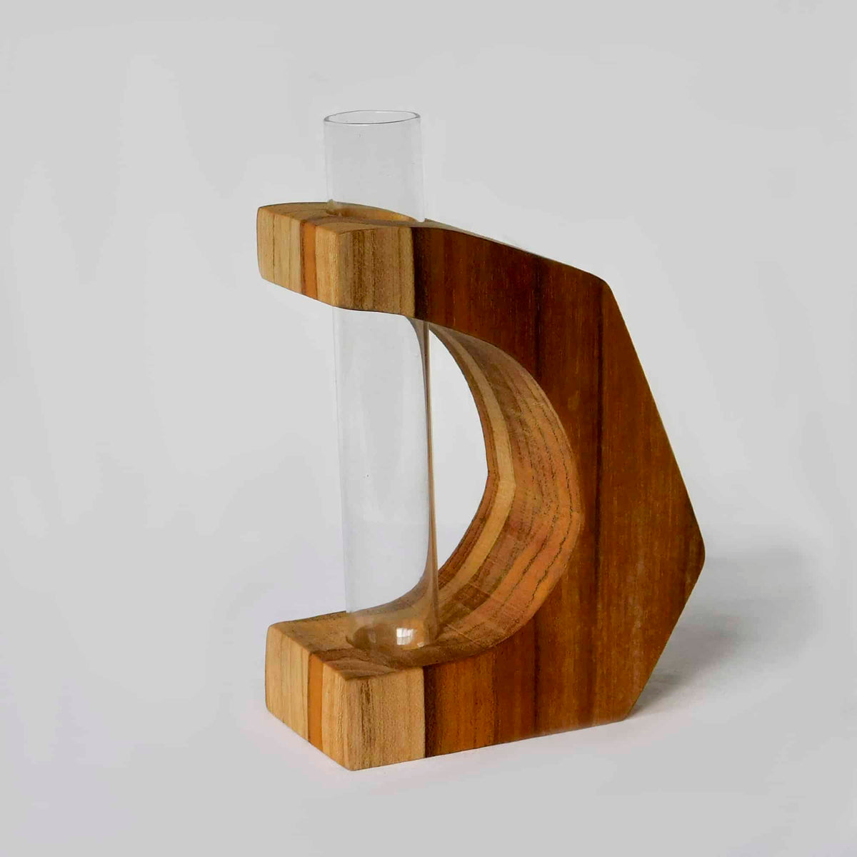 Teak Crescent Propagation Vase