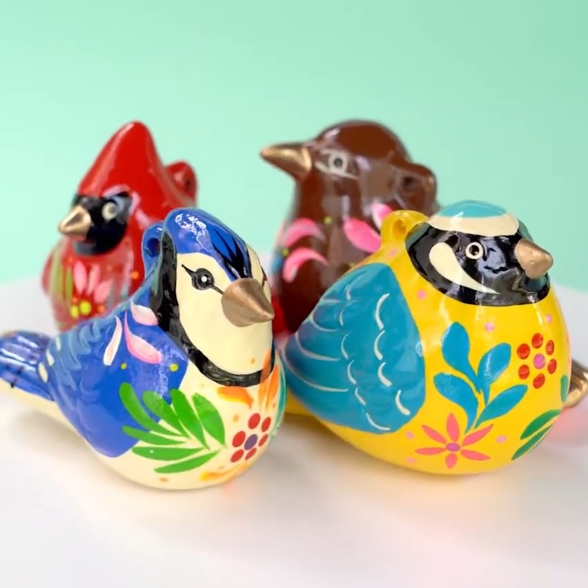 Blue-Winged Warbler Confetti Ceramic Ornament