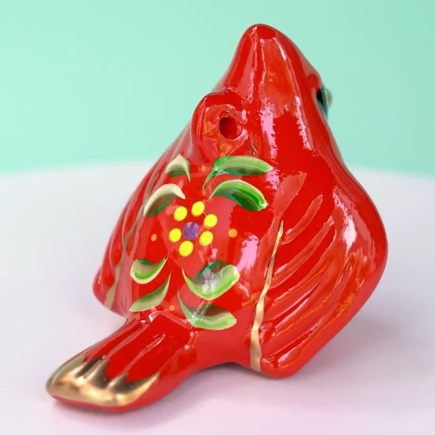 Cardinal Confetti Ceramic Ornament