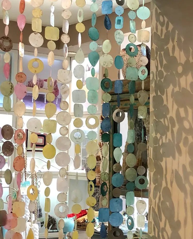 72" Capiz Shell Strand - Aqua Yellow - Alternatives Global Marketplace