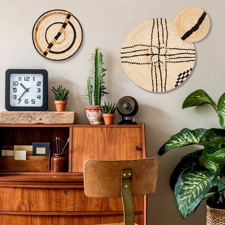 African Woven Basket - Captivating Contrast Set - Alternatives Global Marketplace