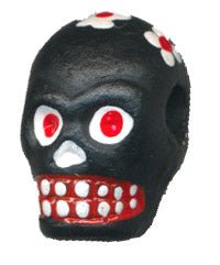 Black Flower Skull Bead - Alternatives Global Marketplace
