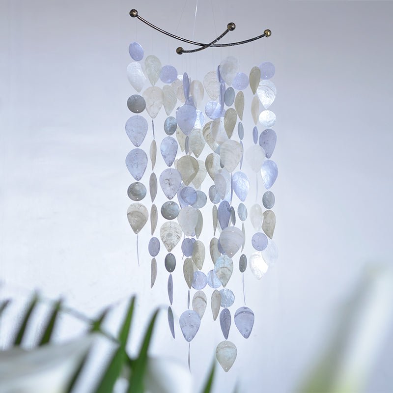 Capiz Shell Leaf Wind Chime - Silver - Alternatives Global Marketplace