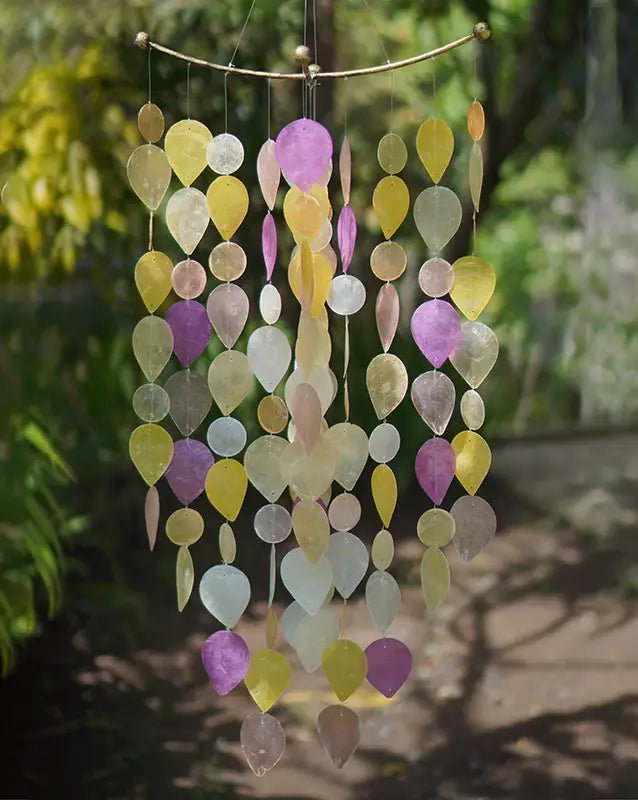 Capiz Shell Leaf Wind Chime - Sunrise - Alternatives Global Marketplace