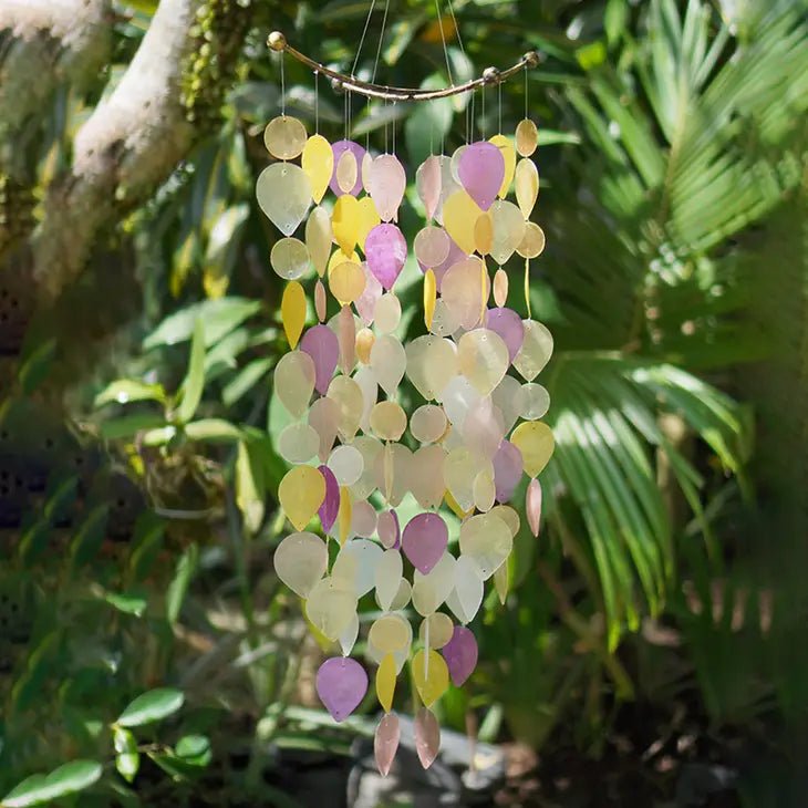 Capiz Shell Leaf Wind Chime - Sunrise - Alternatives Global Marketplace