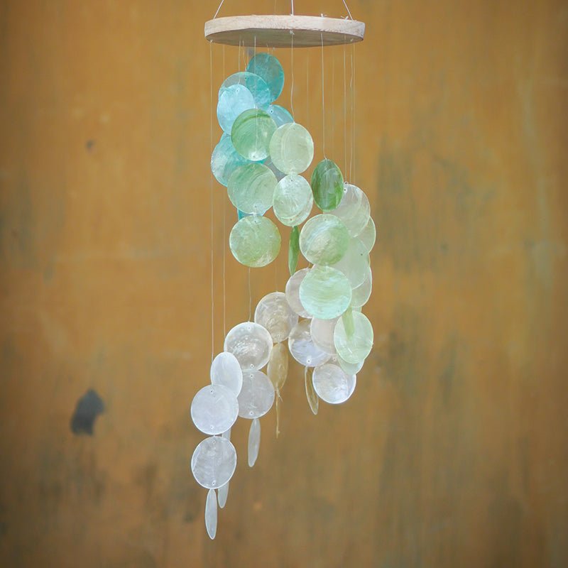 Capiz Shell Spiral Chime - Spring Meadow - Alternatives Global Marketplace