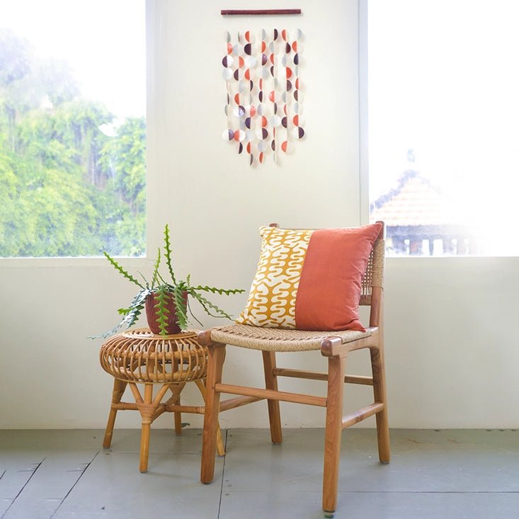 Capiz Shell Straight Wind Chime - Two-Tone Warm - Alternatives Global Marketplace