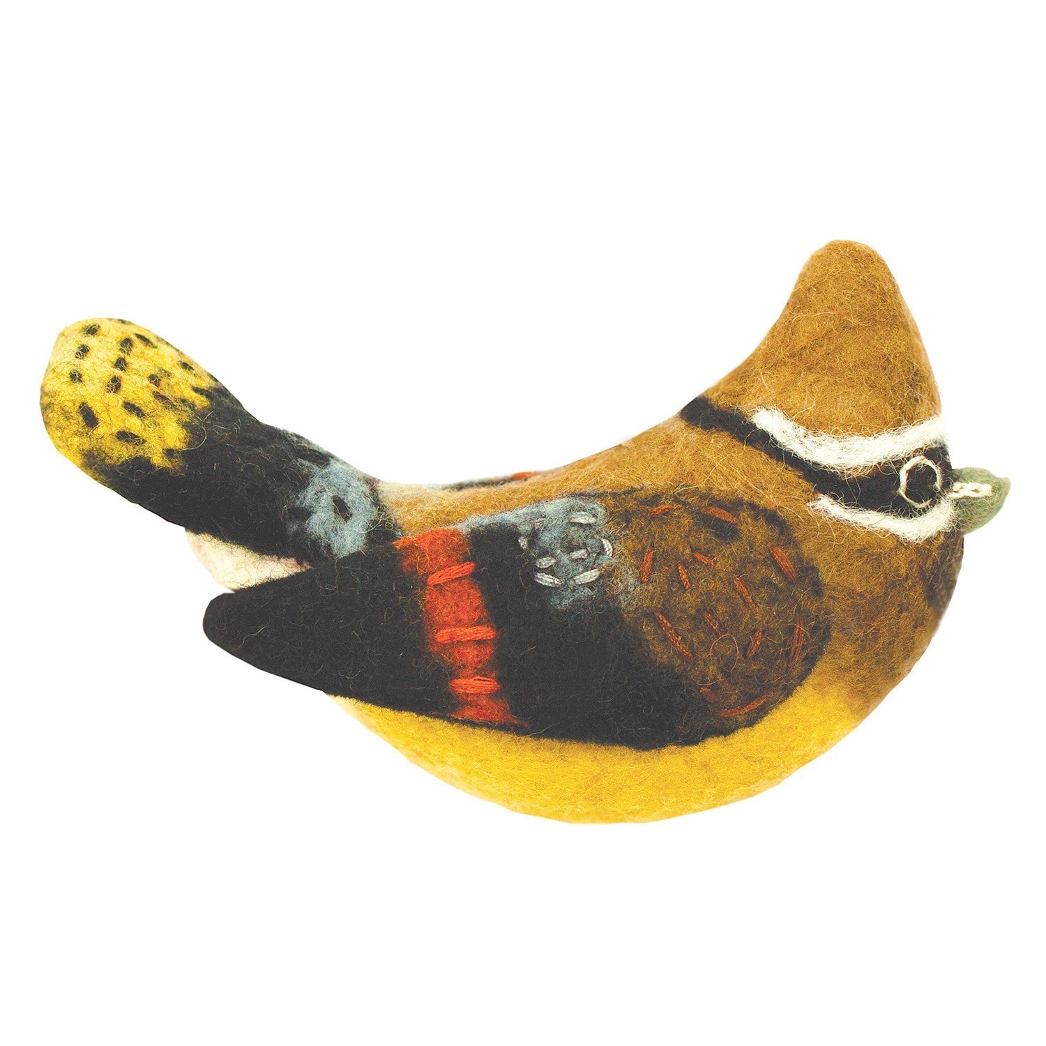 Cedar Waxwing Felt Ornament - Alternatives Global Marketplace