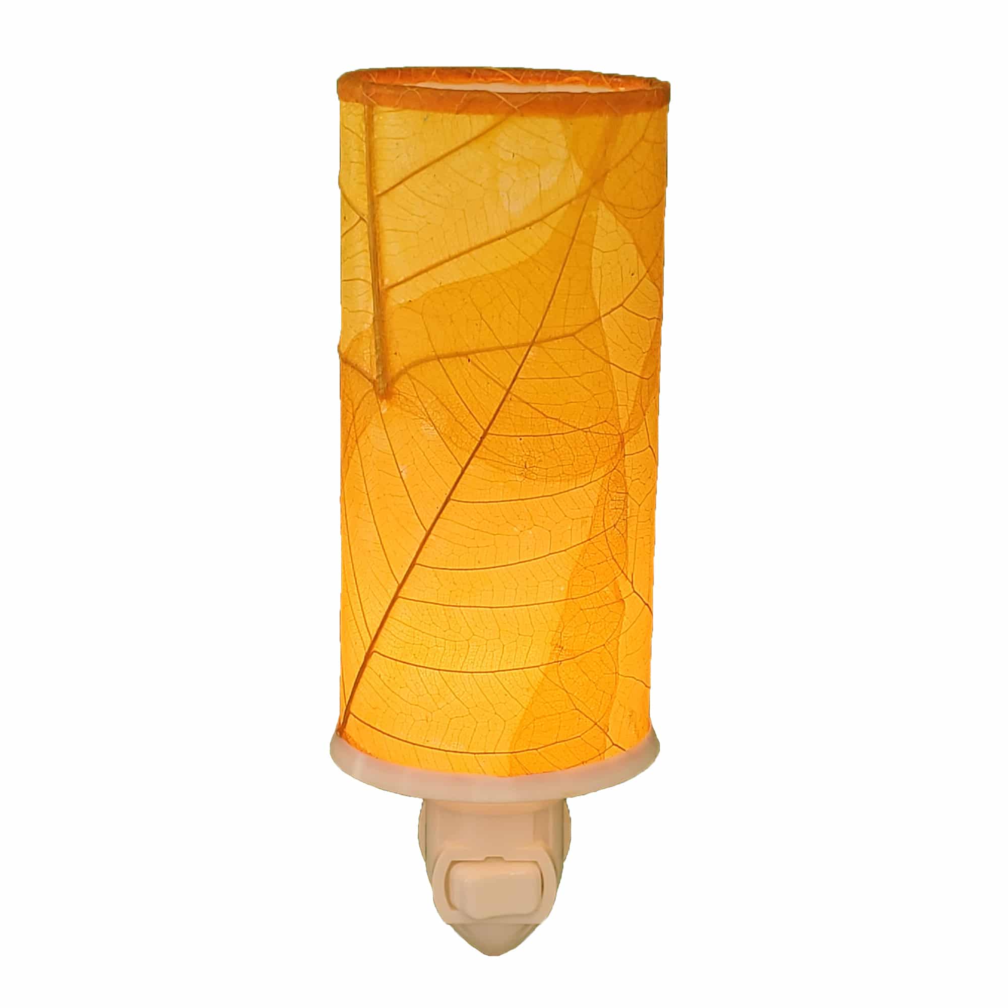 Cylinder Recycled Leaf Night Light - Orange - Alternatives Global Marketplace