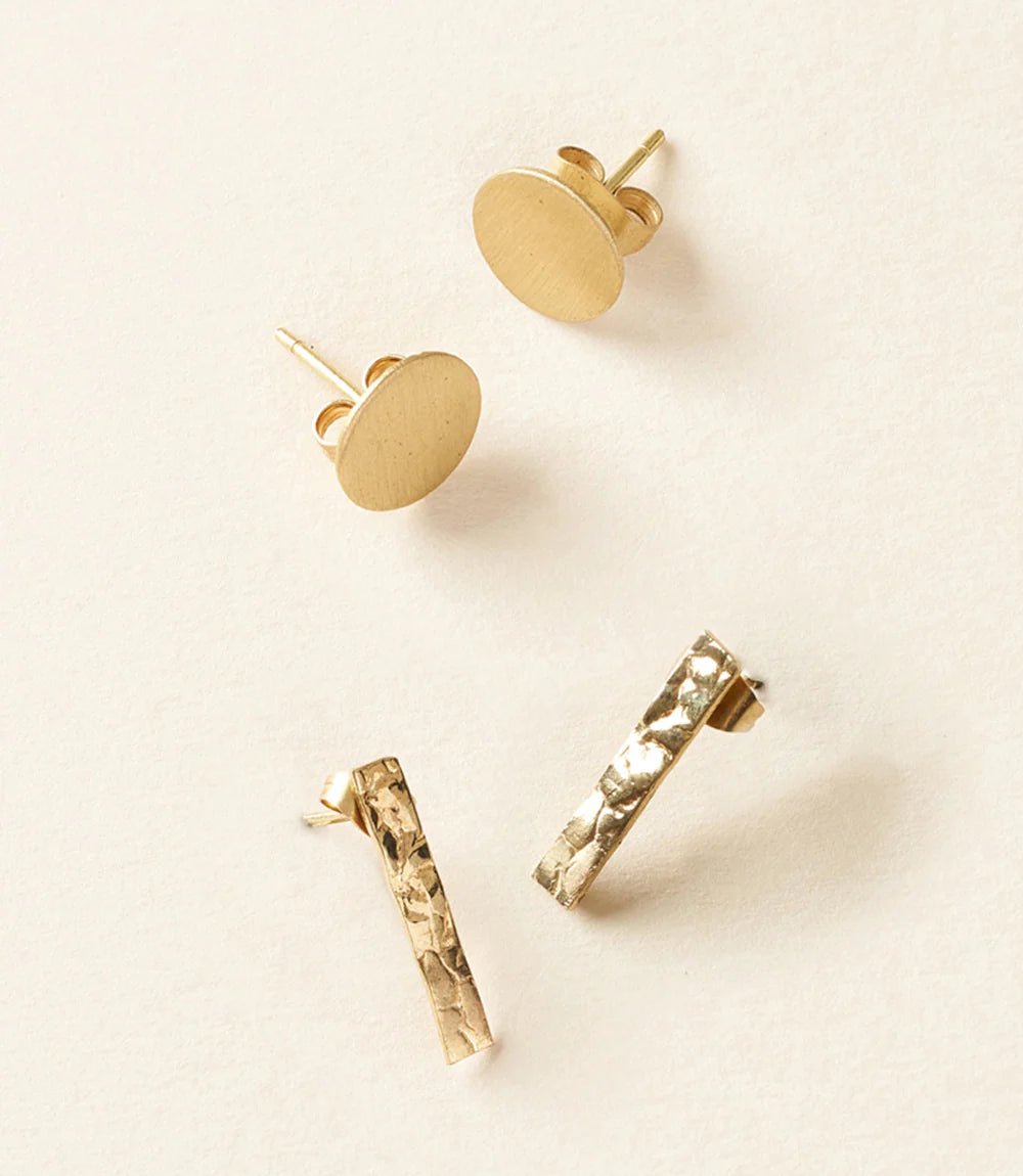 Diya Set of 2 Gold Stud Earrings - Alternatives Global Marketplace