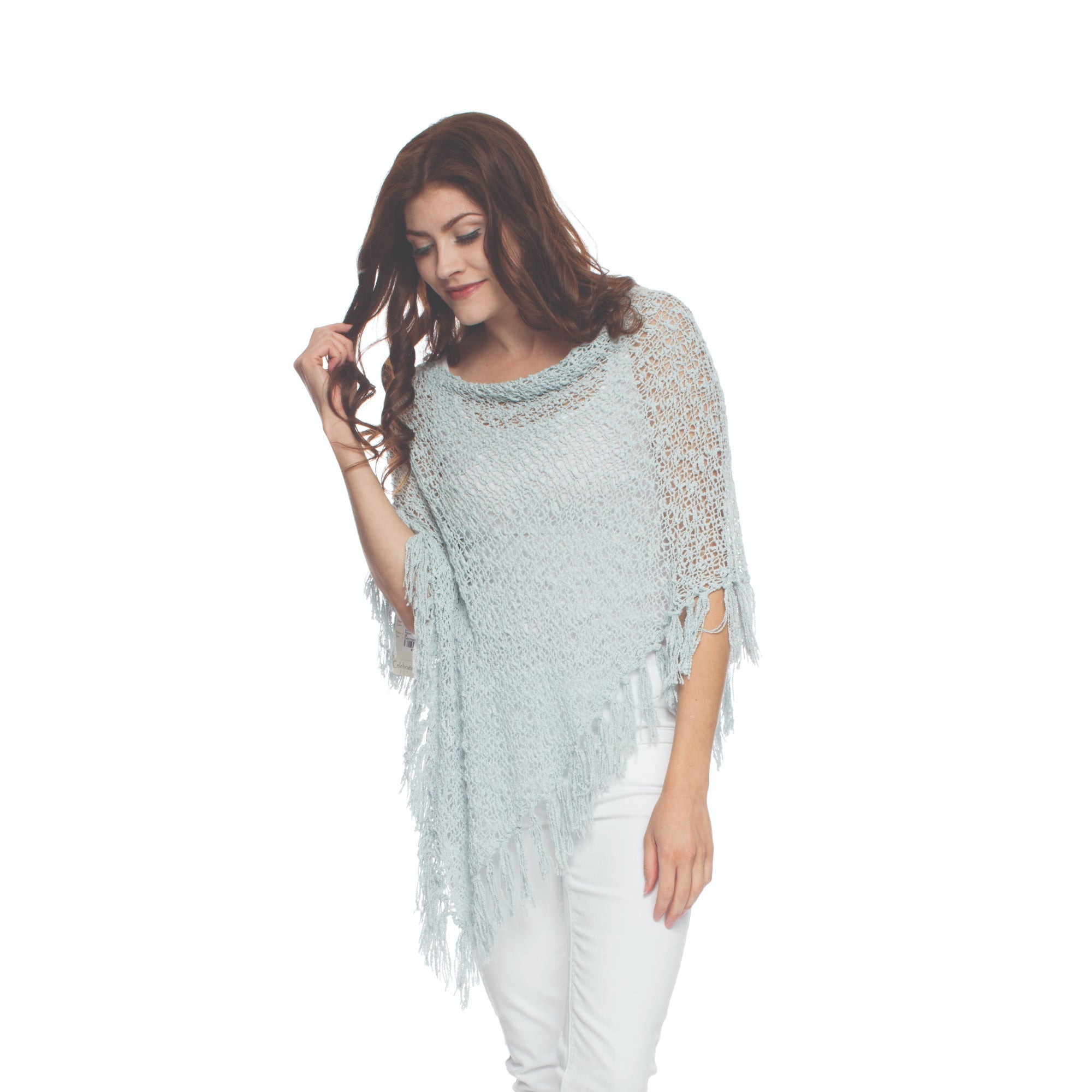 Good Grief Fringe Poncho Cape F Gray 21-010-560-2021-1-0