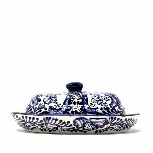Mexican Pottery Butter Dish - Indigo - Alternatives Global Marketplace