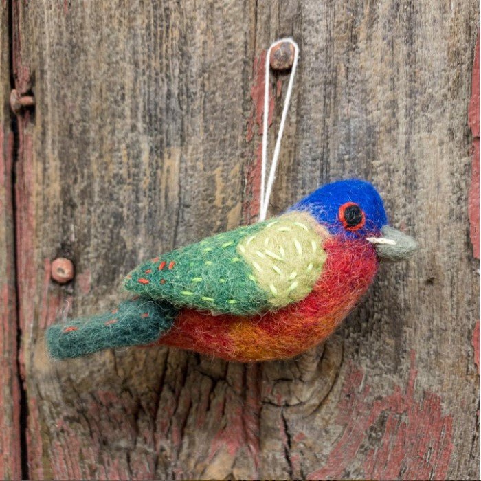 Painted Bunting Felt Ornament - Alternatives Global Marketplace
