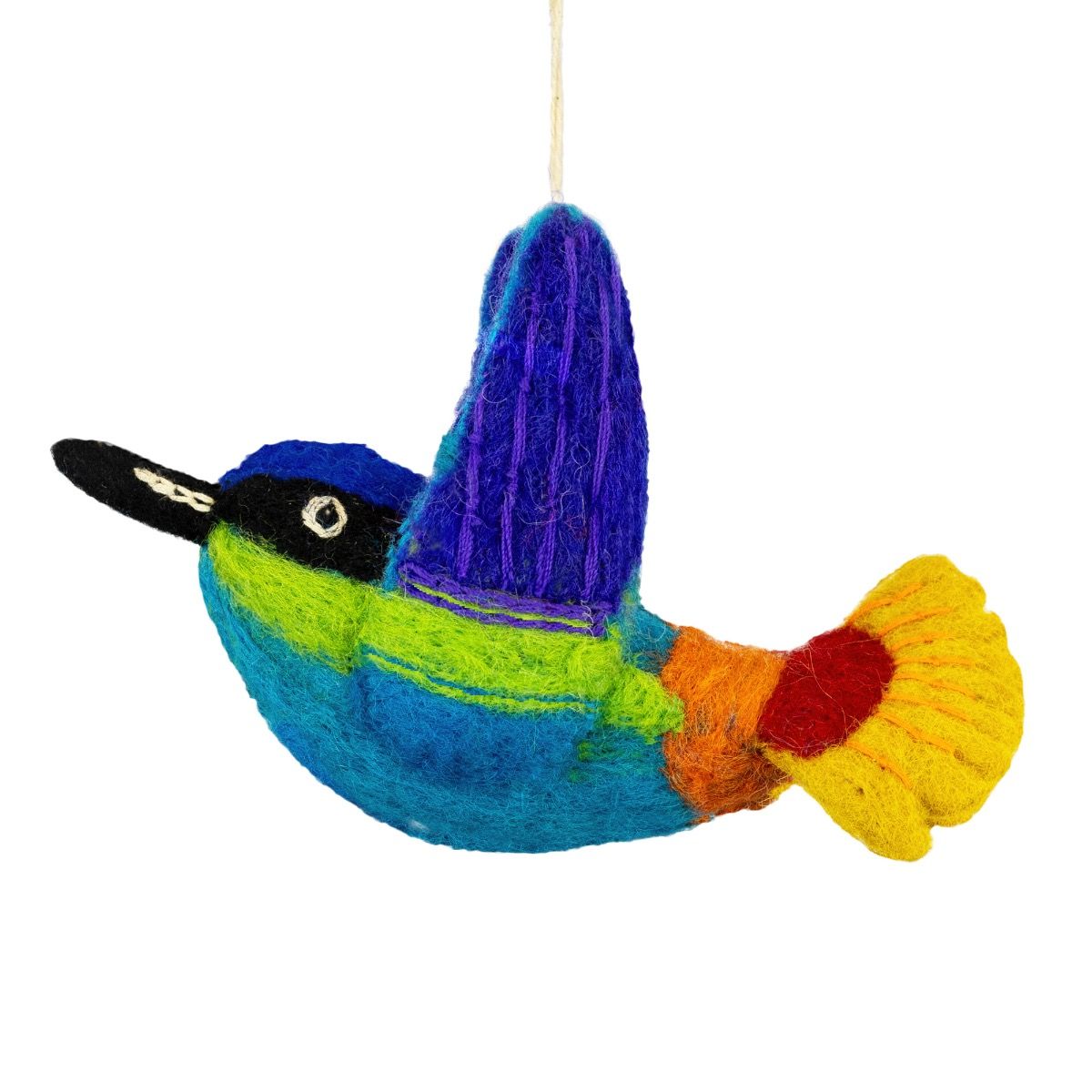 Rainbow Hummingbird Felt Ornament - Alternatives Global Marketplace