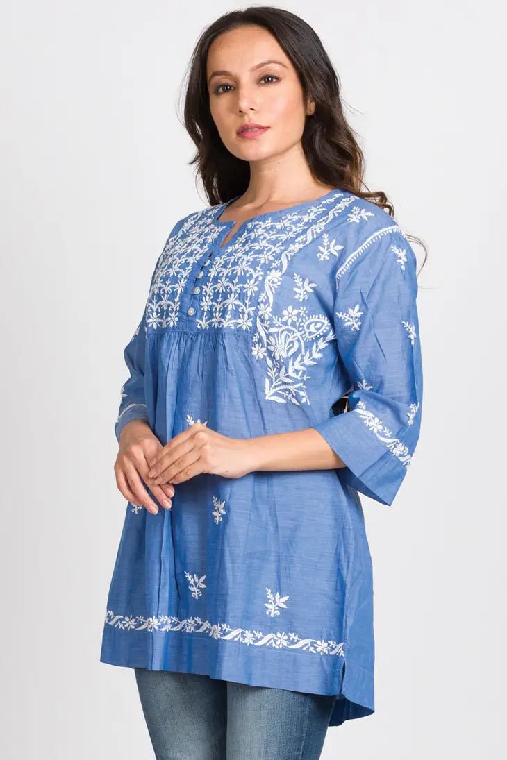 Tarika Chambray Tunic - Alternatives Global Marketplace
