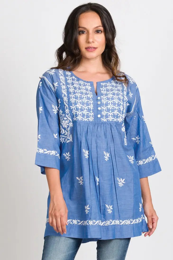 Tarika Chambray Tunic - Alternatives Global Marketplace